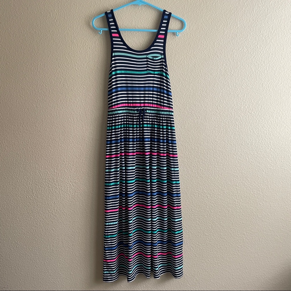 Girls multi colored striped maxi dress
